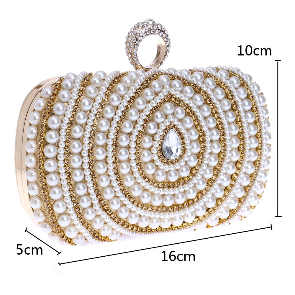Stylish Pearl Handbag for Fashion Banquets and Parties - Blue