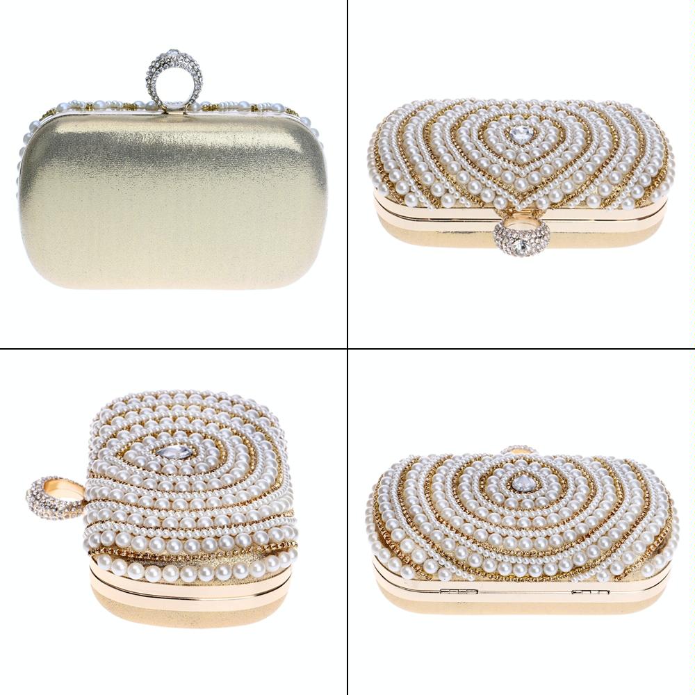 Stylish Pearl Handbag for Fashion Banquets and Parties - Blue