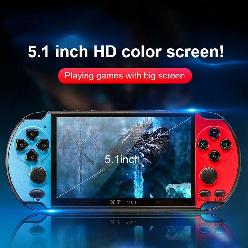 Retro Classic Handheld Game Console With 5.1 Hd Screen & 8G Memory - Supports Mp4 / Ebook - Red