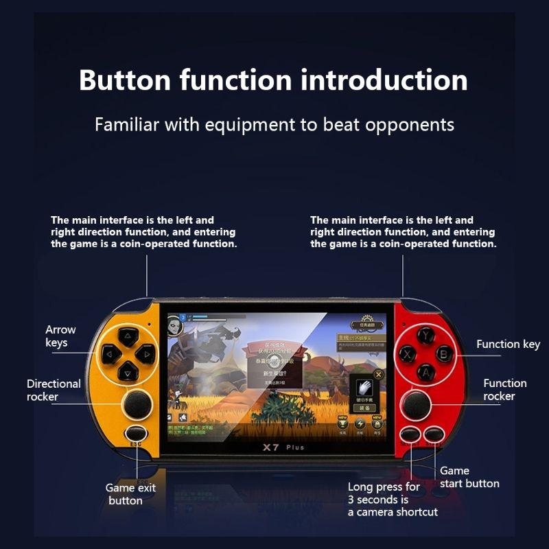Retro Classic Handheld Game Console With 5.1 Hd Screen & 8G Memory - Supports Mp4 / Ebook - Red