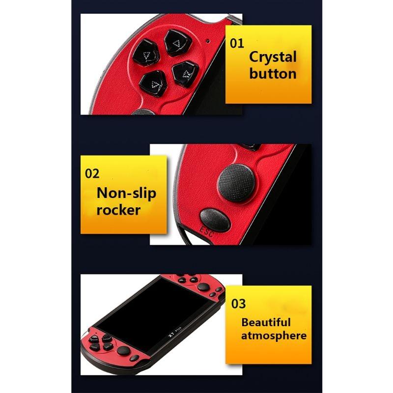 Retro Classic Handheld Game Console With 5.1 Hd Screen & 8G Memory - Supports Mp4 / Ebook - Red