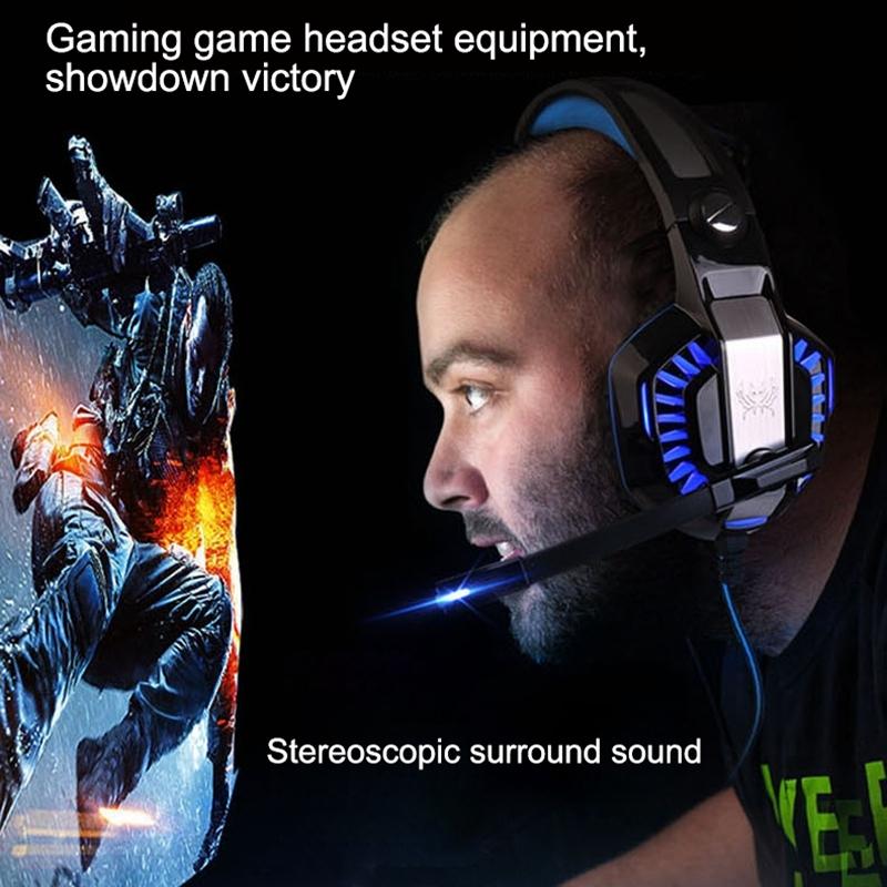 Stereo Gaming Headset With Mic & Led For Ps4 Smartphone Tablet Pc - Red