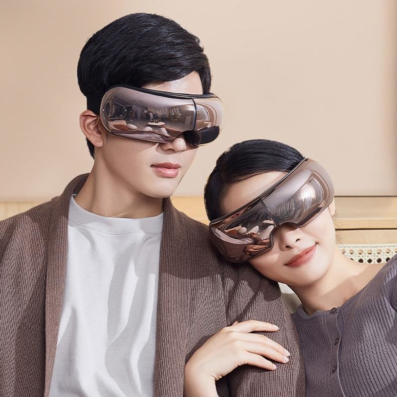 Smart Eye Massager With Hot Compress Air Pressure & Vibration - Light Smoke