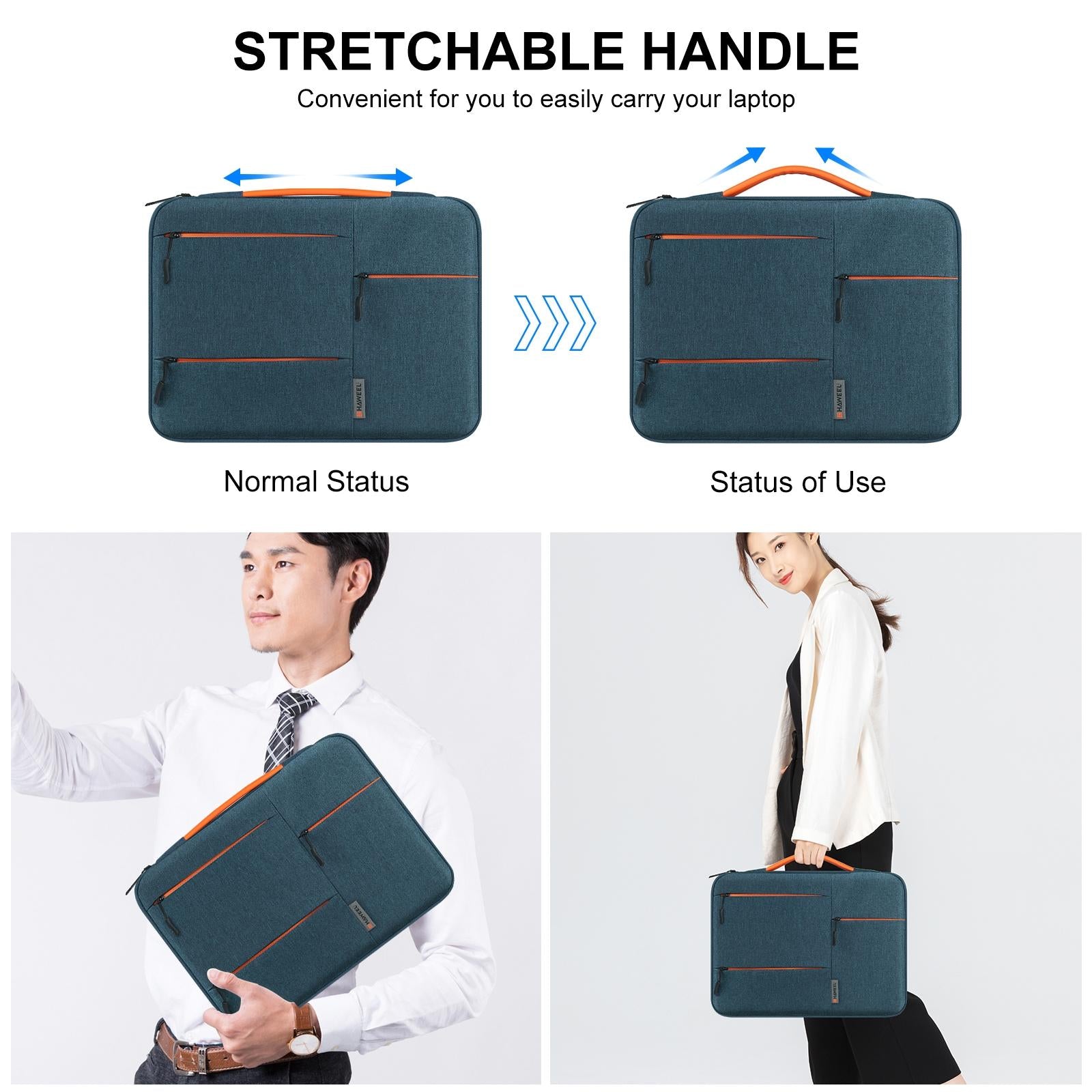 13 Laptop Sleeve Case for Macbook Samsung Thinkpad Sony Dell Alienware Chuwi Asus Hp -13.5 Inch Zipper Briefcase Handbag - Navy Blue