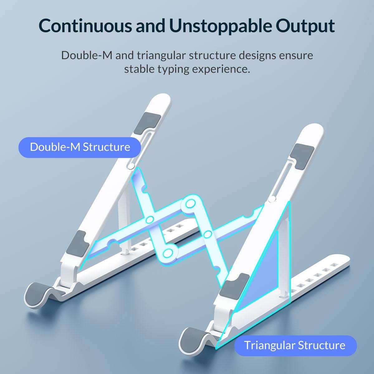 Portable Laptop Stand - Foldable - White