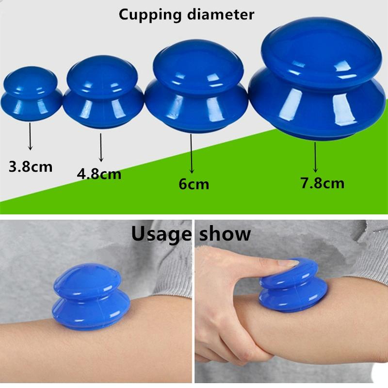 4-Piece Silicone Cupping Therapy Set For Body Massage - White