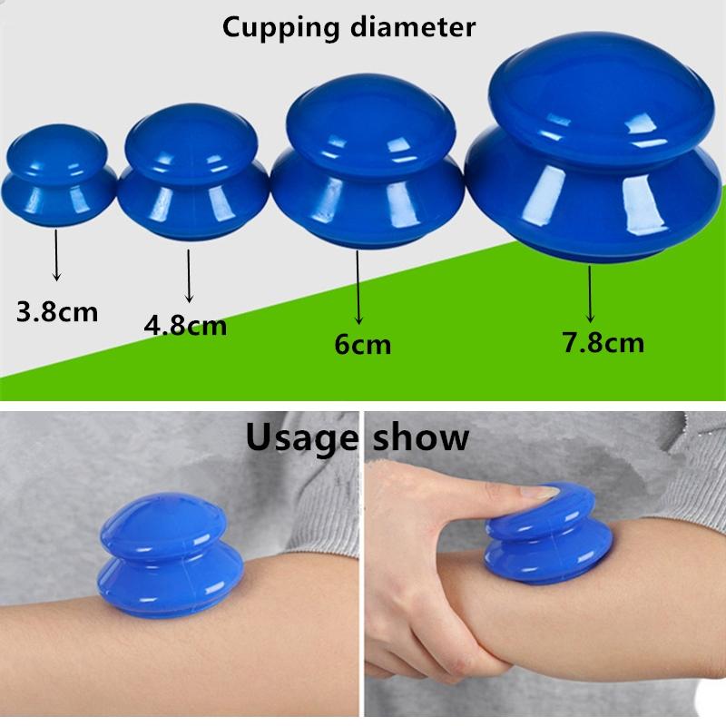 4-Piece Silicone Cupping Therapy Set For Body Massage - White