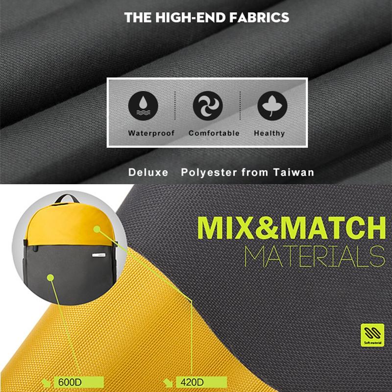 Xy Series Multi-functional Backpack for 13.3 Inch Laptop - Fashion Colour Matching - Yellow