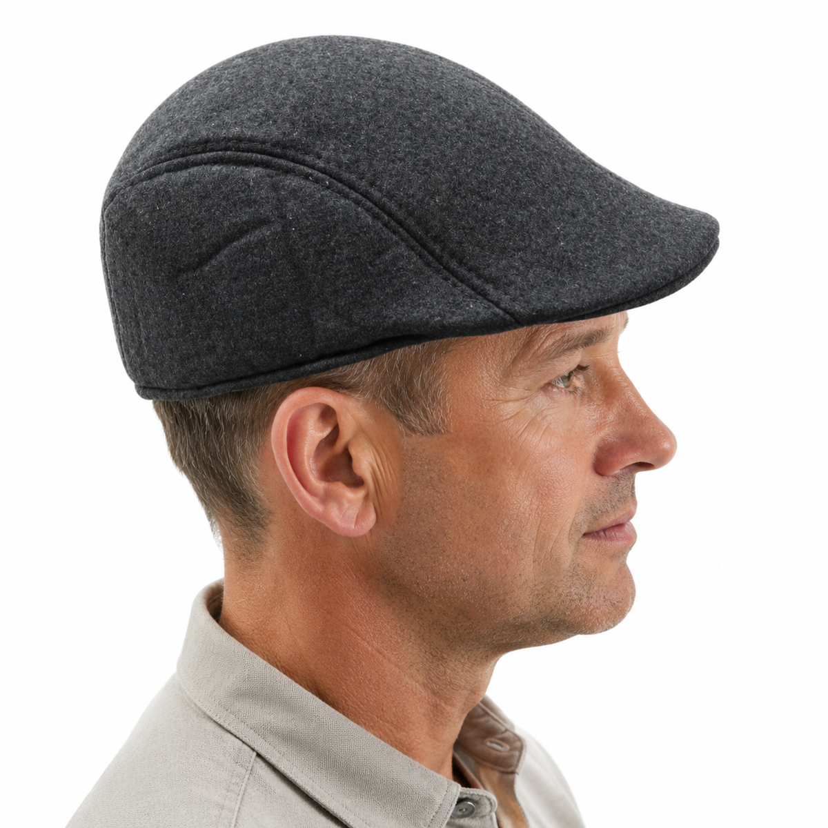 Mens Driving Cabbie Hat Gatsby 20s Ivy Cap Flat sboy Sun Flat Plain Colours - Grey
