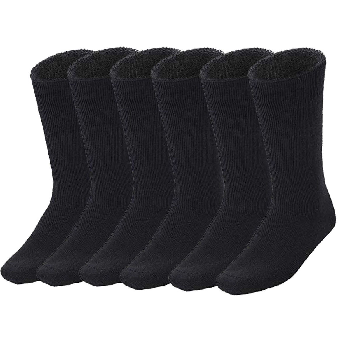 6 Pairs BAMBOO SOCKS Mens Heavy Duty Premium Thick Work Socks Cushion BULK - Black