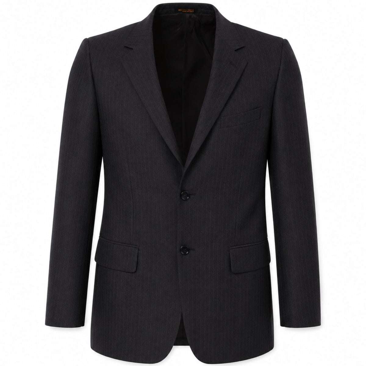 Mens Suit Jacket 2 Button Pinstripe Business Work Blazer Fully Lined - Charcoal