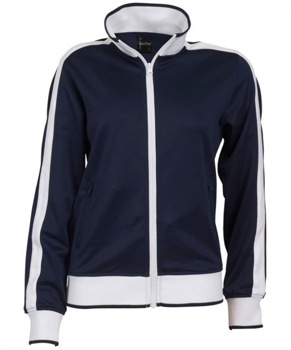 Track Top Jacket Full Zip Tracksuit Varsity Jumper Warm Winter - Navy/White - L (14-16)