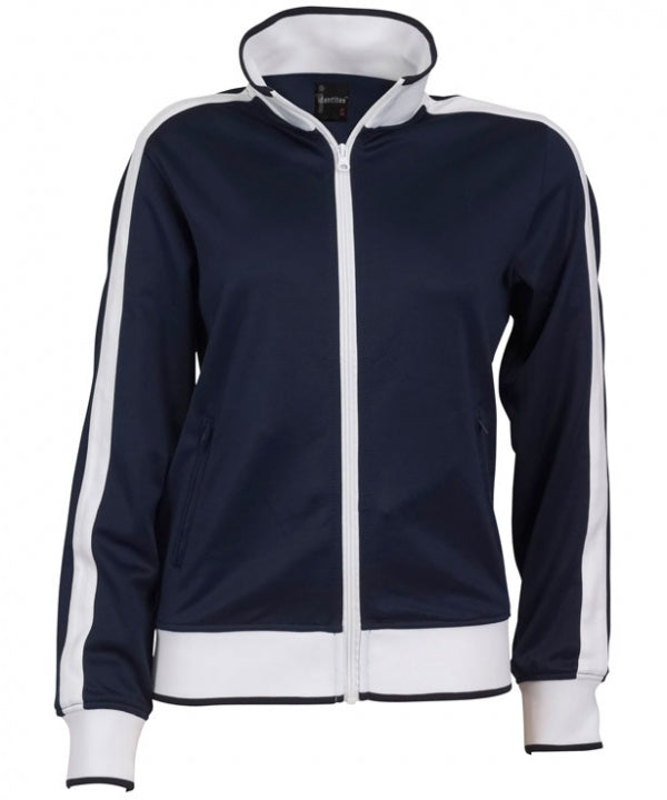 Track Top Jacket Full Zip Tracksuit Varsity Jumper Warm Winter - Navy/White - L (14-16)