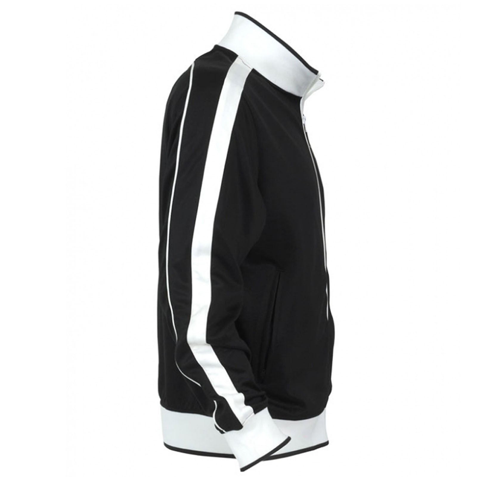 Track Top Jacket Full Zip Tracksuit Varsity Jumper Warm Winter - Navy/White - XL (18-20)