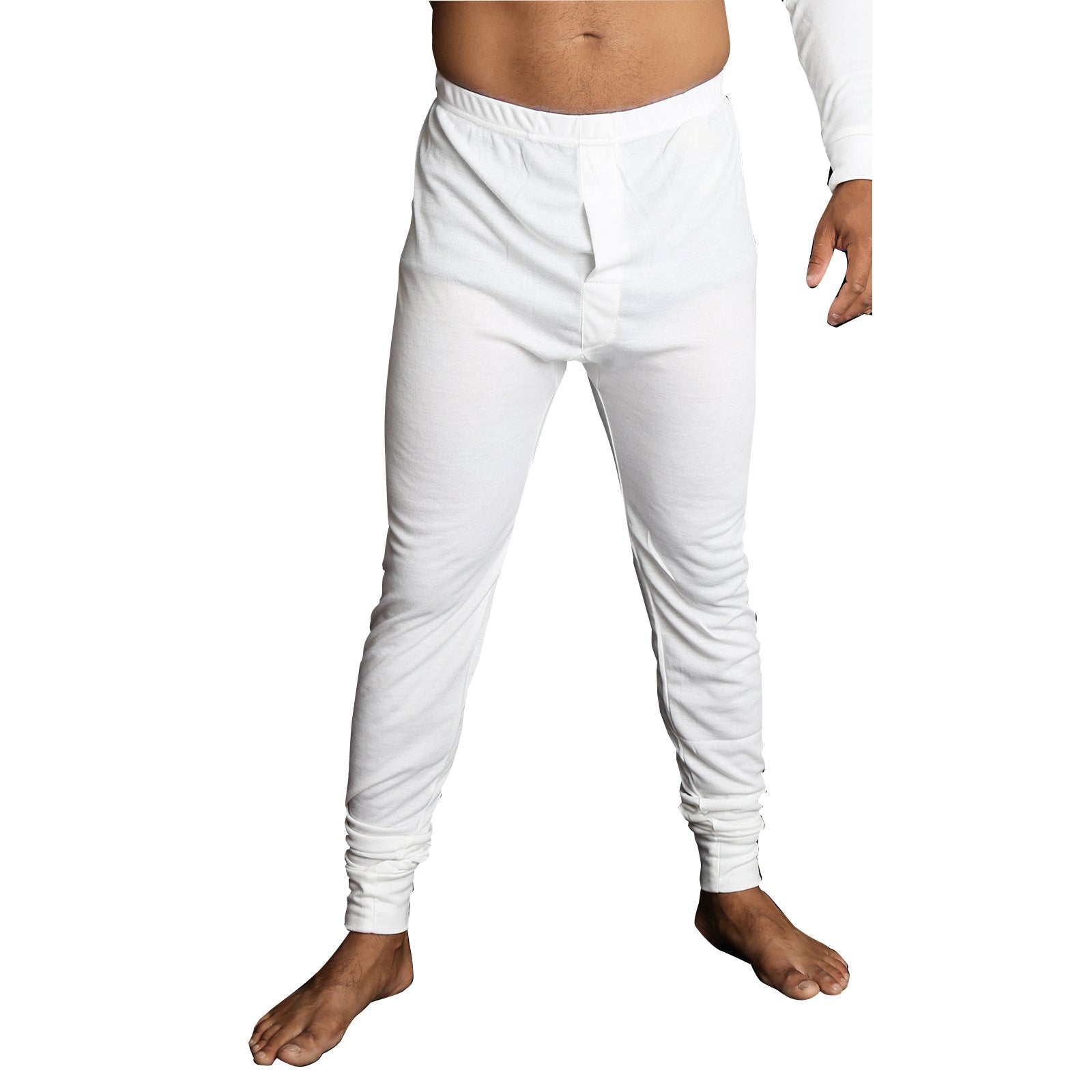 Mens Merino Wool Blend Long John Thermal Pants Underwear Thermals Warm Winter - Beige - XXL
