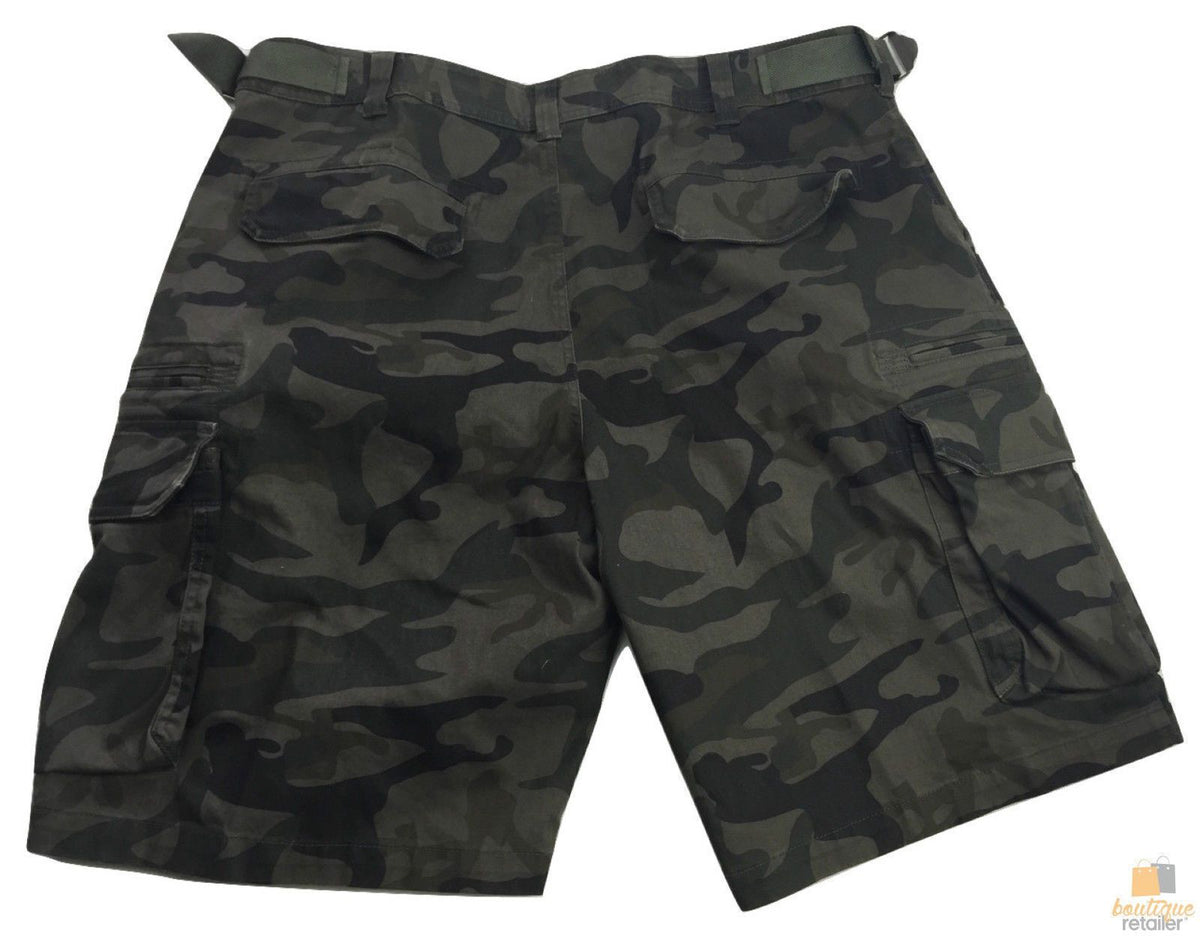 Deluxe PLUS SIZE CARGO SHORTS Heavy Duty Big Sizes 100% COTTON Drill Summer - Camo