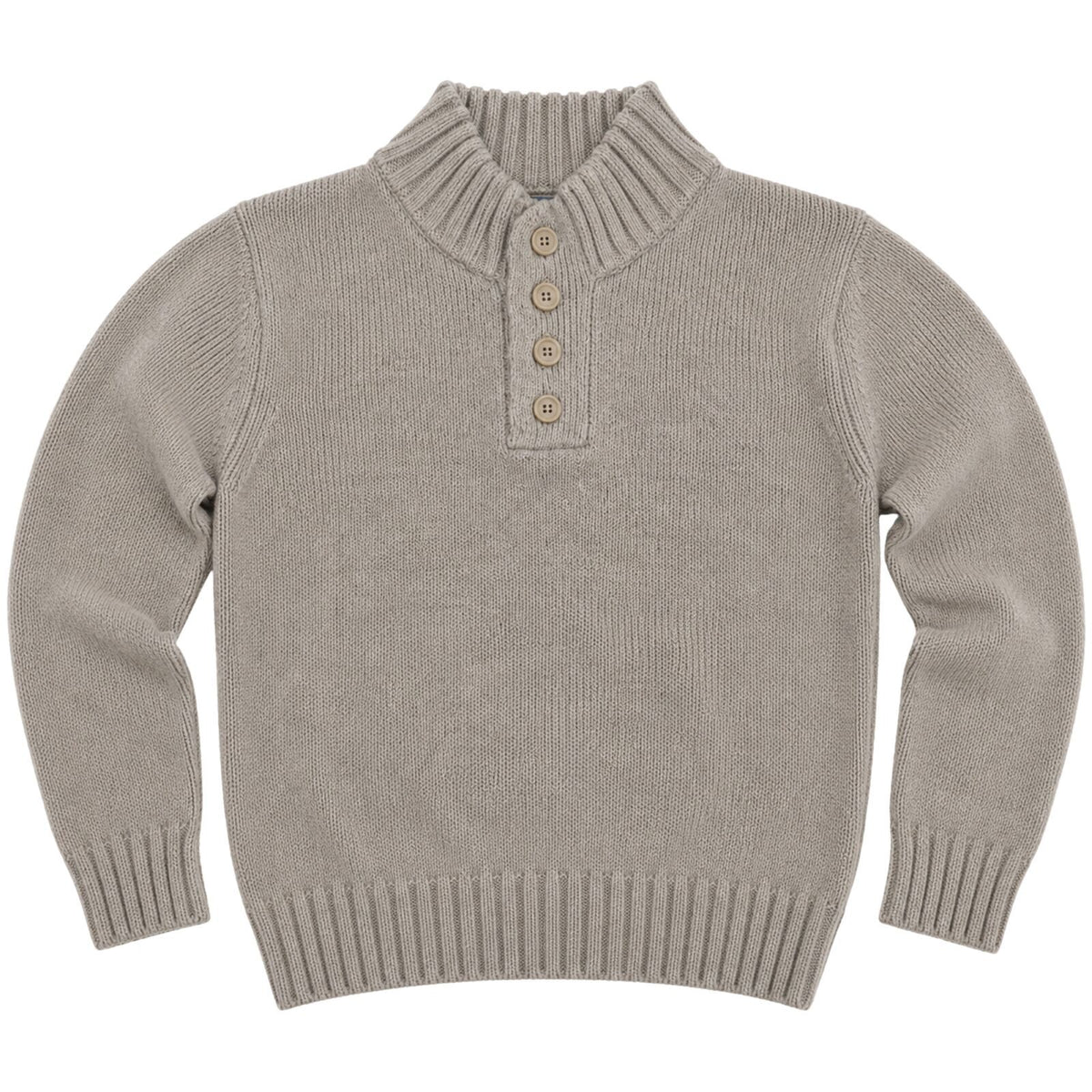 Mens Knit Pullover Jumper Stretch Winter Sweater - 4 Button Ivory 01 (KW16)