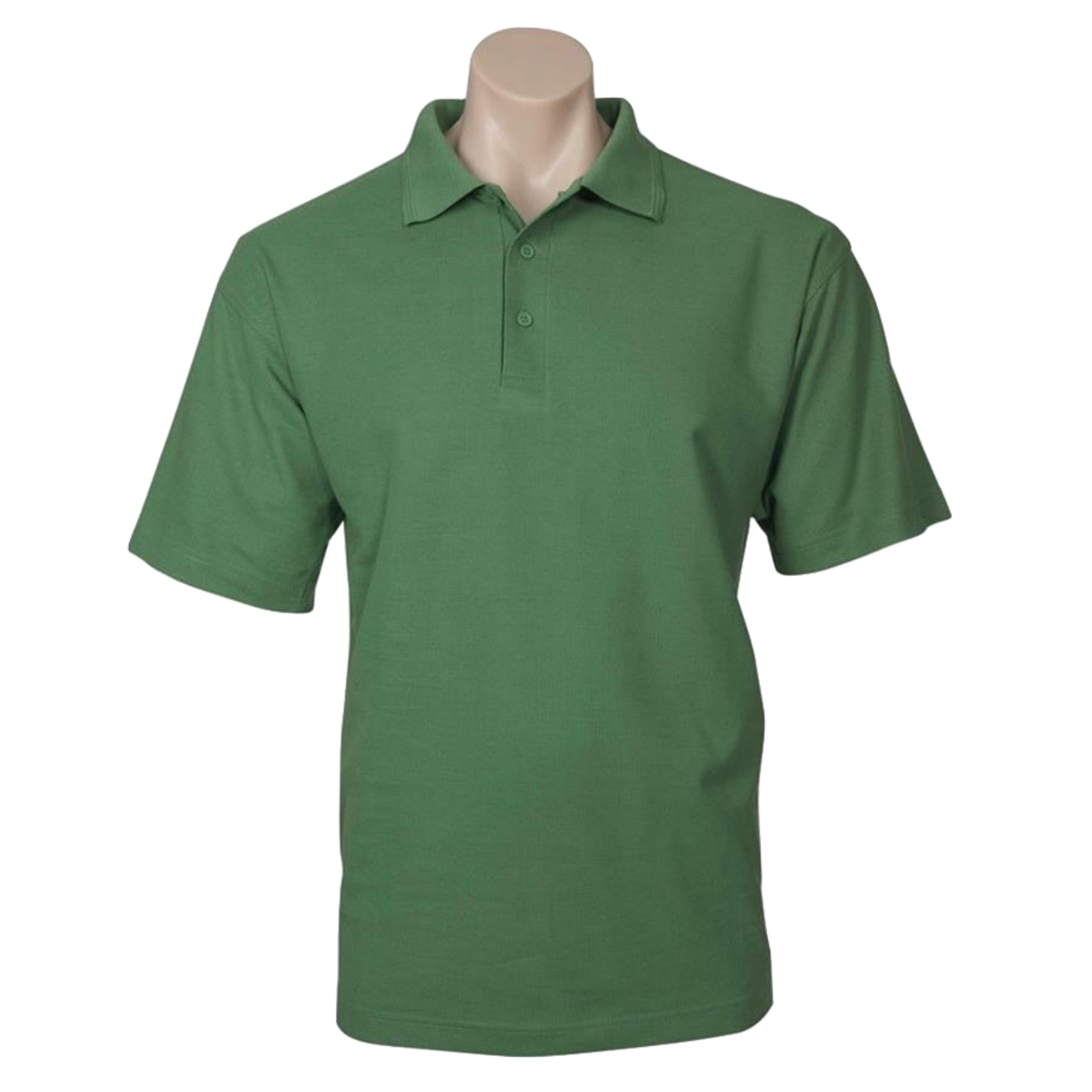 Mens Polo Top Shirt Plain Casual Short Sleeve Pique Knit Basic UPF T-Shirt - Apple Green - XXL