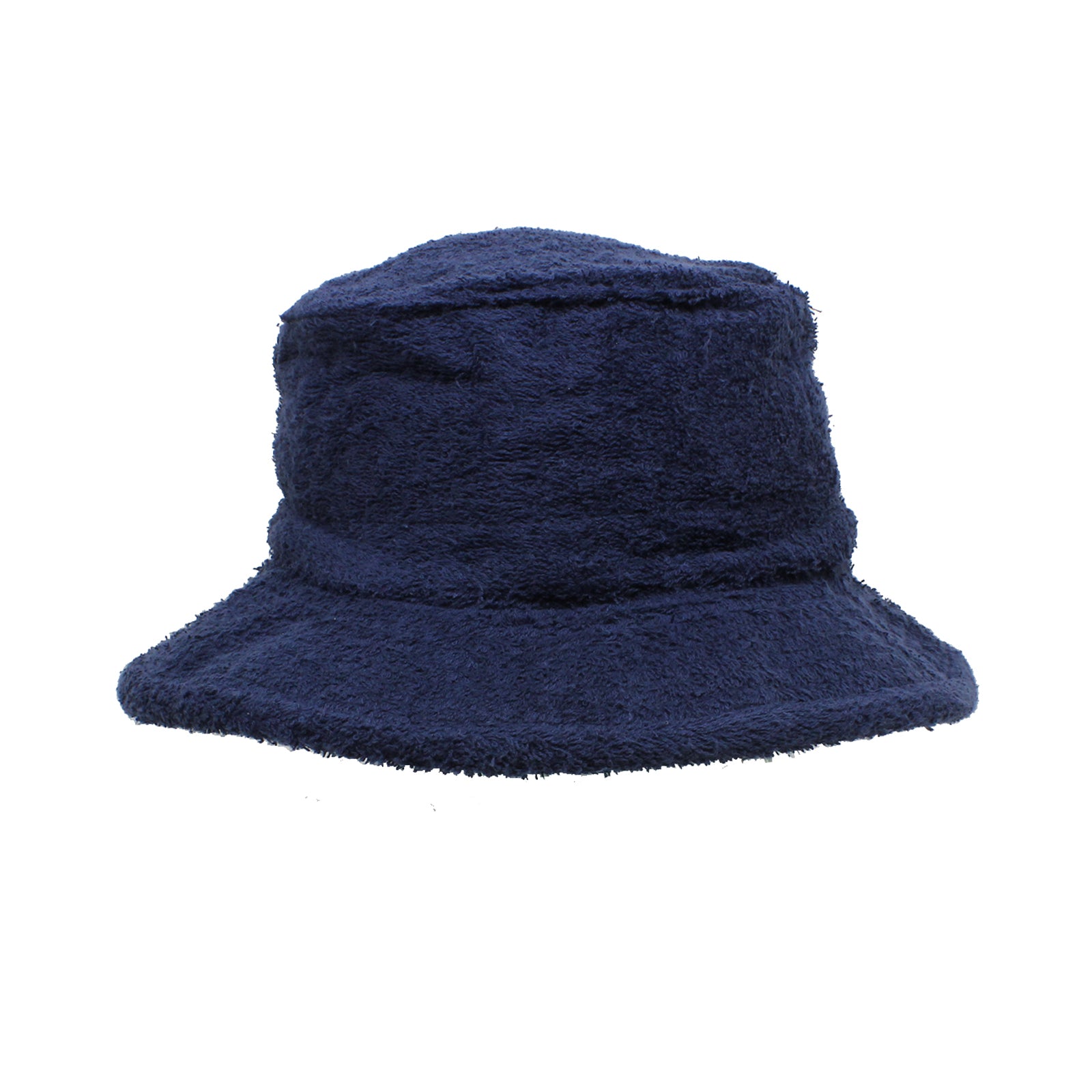 Terry Towelling BUCKET HAT Daggy Fishing Camping Lad Cap Retro  100% COTTON - Navy - Small