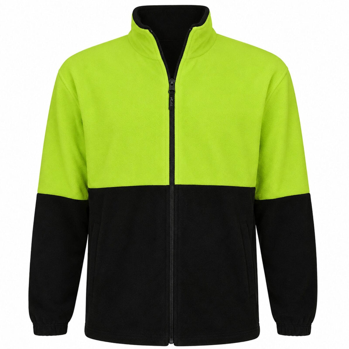 Hi Vis Polar Fleece Full Zip Safety Workwear Fleecy Jacket Unisex - Yellow