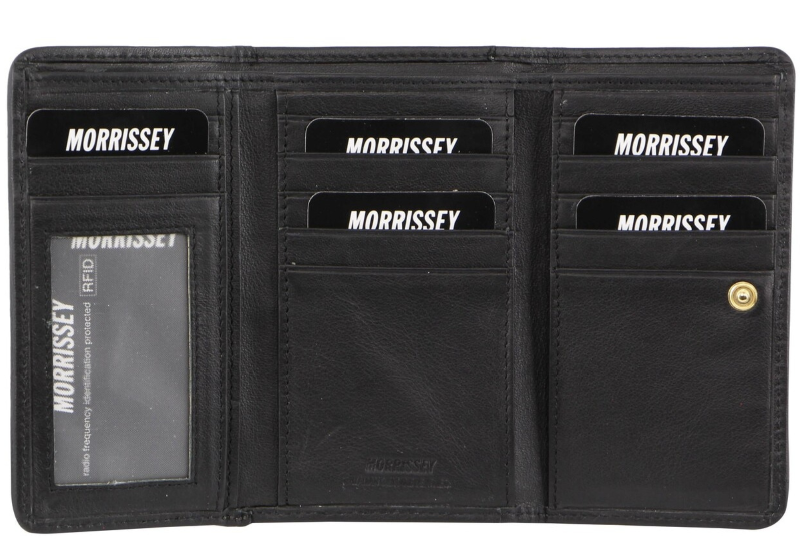 Morrissey RFID Womens Leather Wallet Coin Clutch Purse Organiser - Black