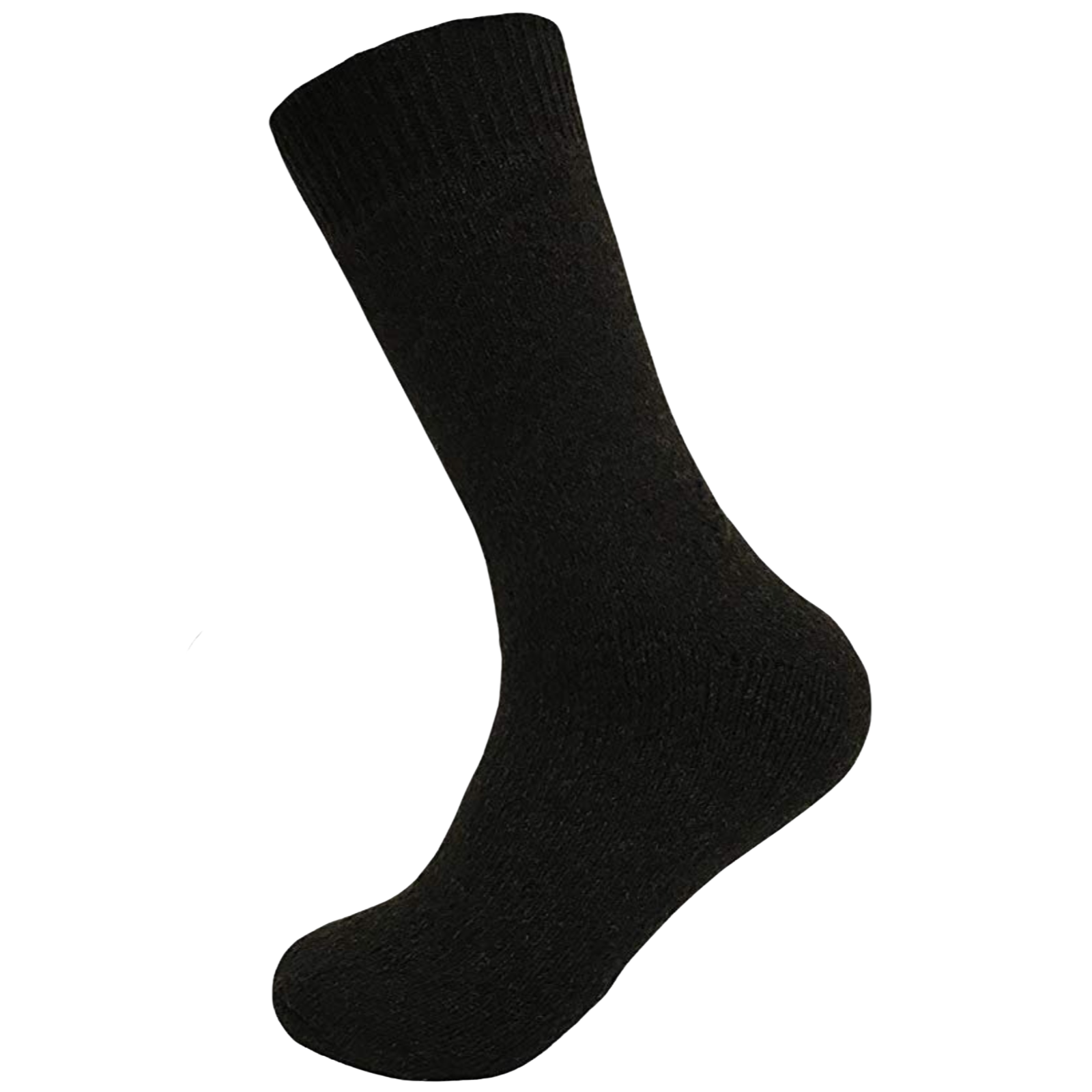 Merino Wool Mens Loose Top Thermal Socks Diabetic Comfort Circulation - 1 Pair - Black - 7-11