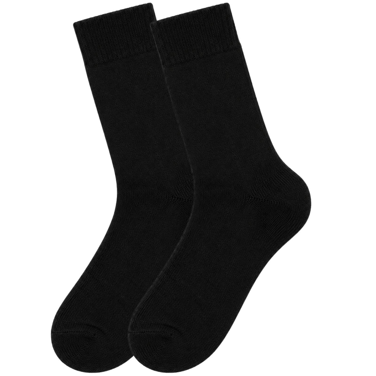 Merino Wool Mens Thermal Diabetic Socks Loose Top Circulation 2 Pairs - Black
