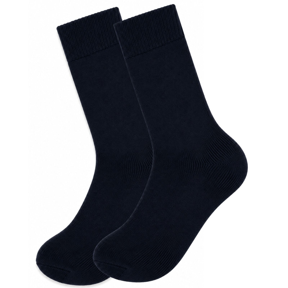 Merino Wool Mens Thermal Diabetic Socks Loose Top Circulation 2 Pairs - Navy