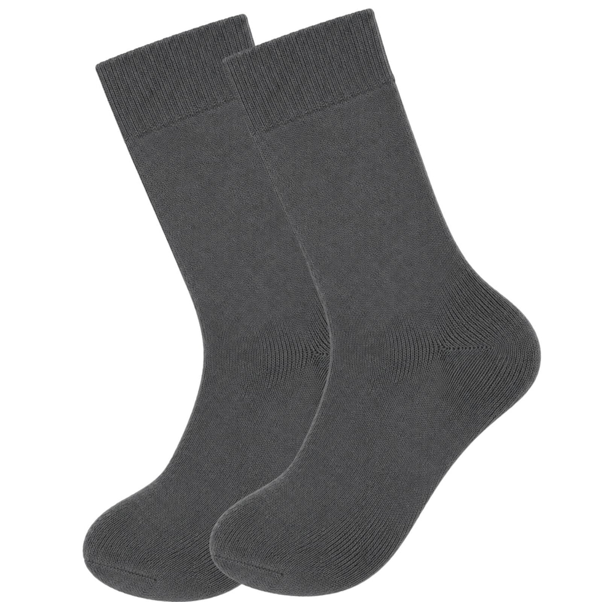 Merino Wool Mens Thermal Diabetic Socks Loose Top Circulation 2 Pairs - Grey