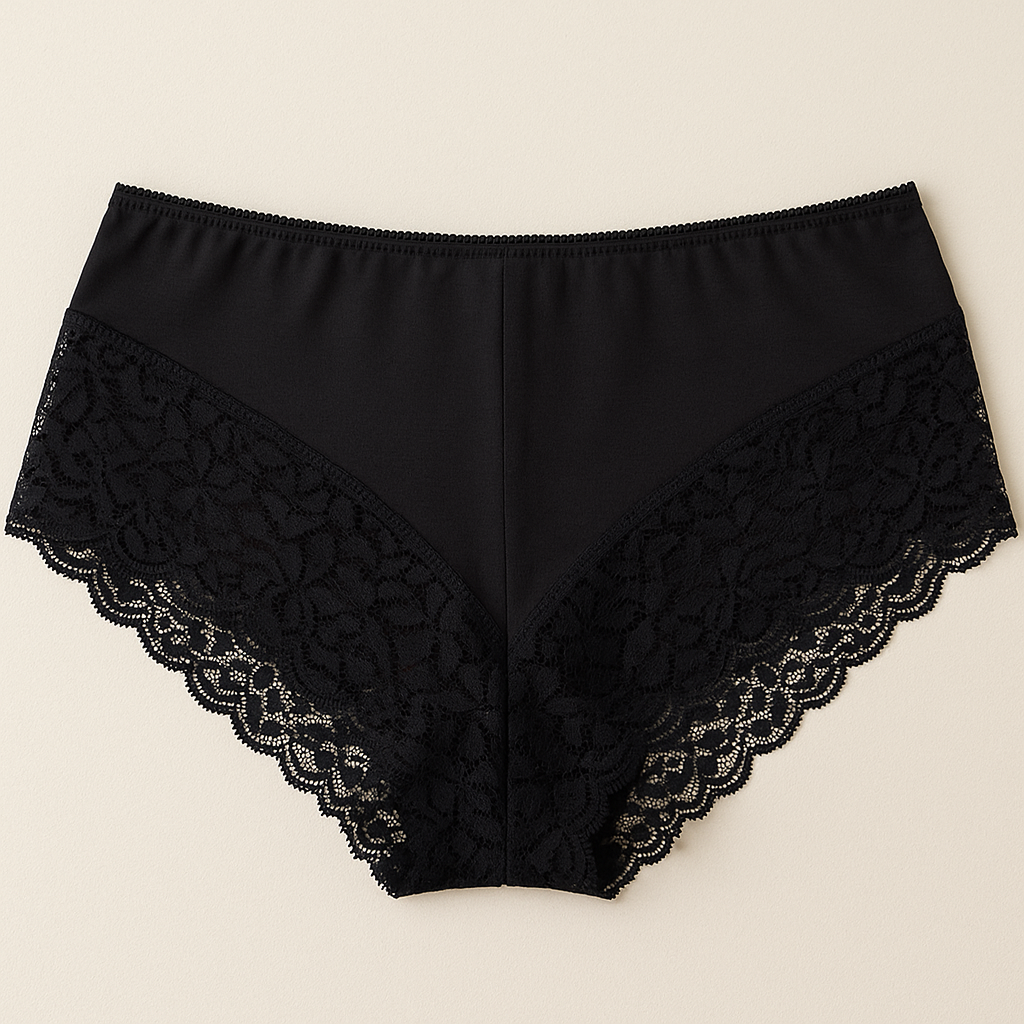 Womens Lace Boyshort Boyleg Full Briefs Underwear Undies in Black - 12
