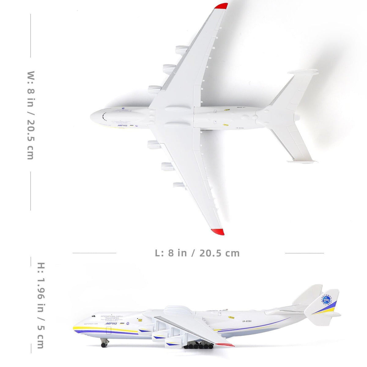 Antonov 1/400 Scale Diecast Metal AN-225 MRIYA Aircraft Model Kit w/ Stand - Ukraine Airplane for Gifts