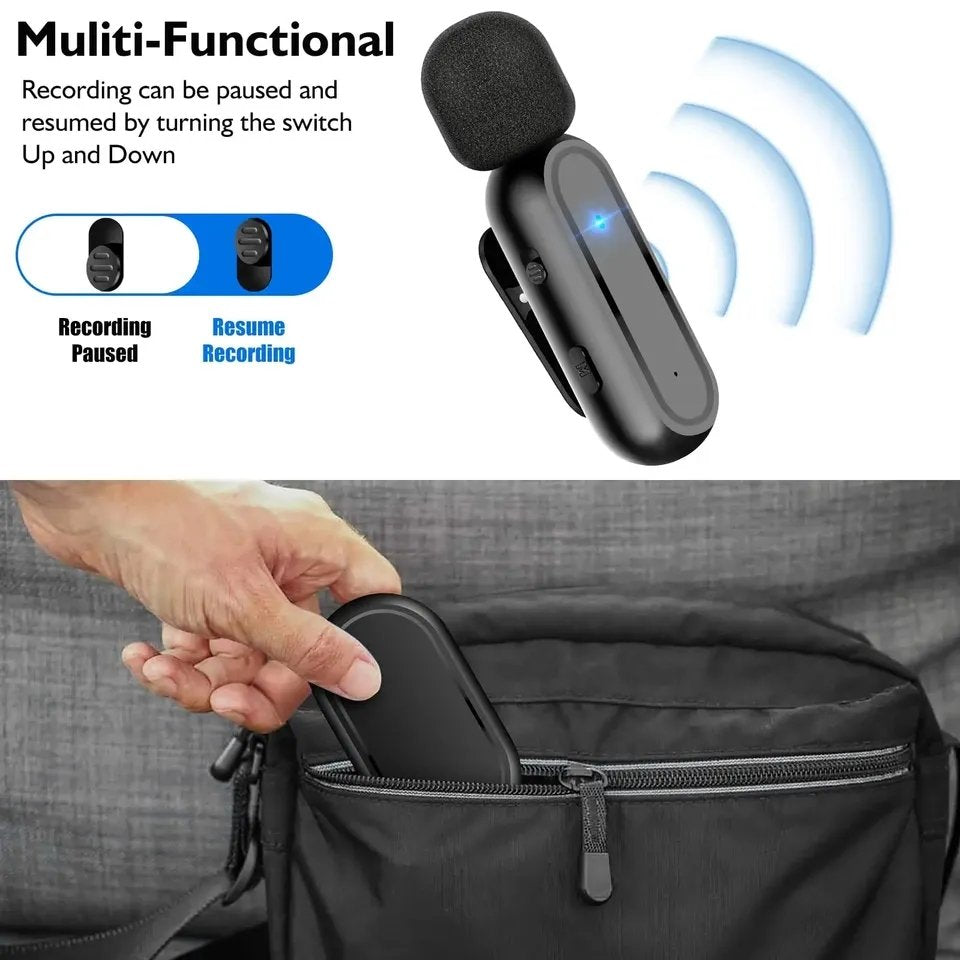 HRIDZ Wireless Lavalier Microphone for Lightning Port Mic For Apple iPhone ipad Vlog Live Stream