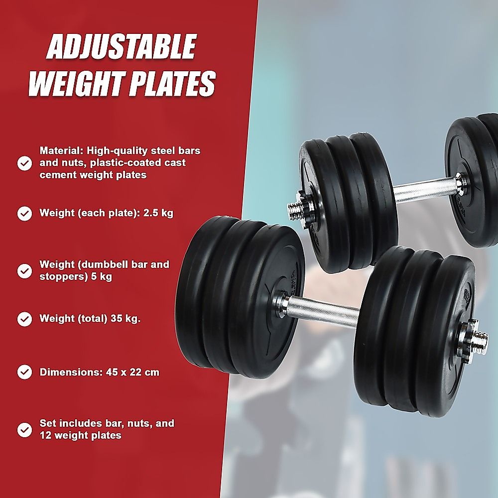 35KG Dumbbell Adjustable Weight Set