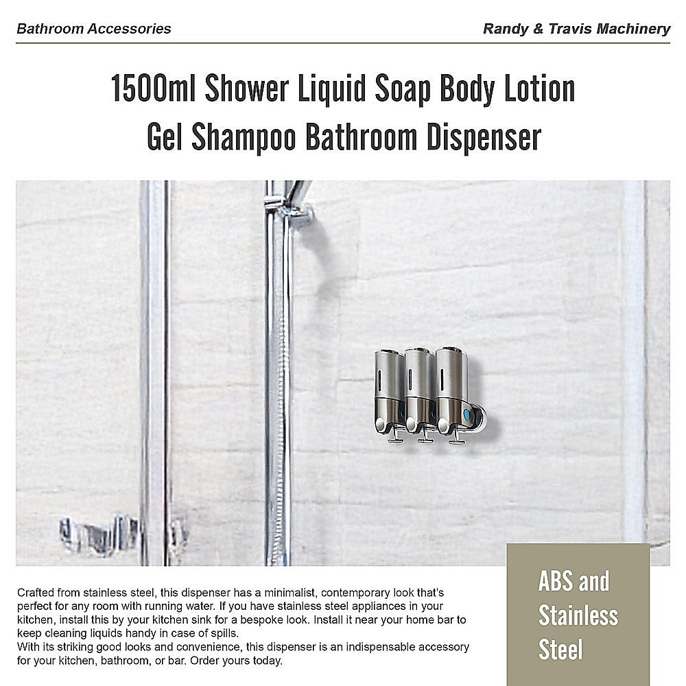 1500ml Shower Liquid Soap Body Lotion Gel Shampoo Bathroom DISPENSER