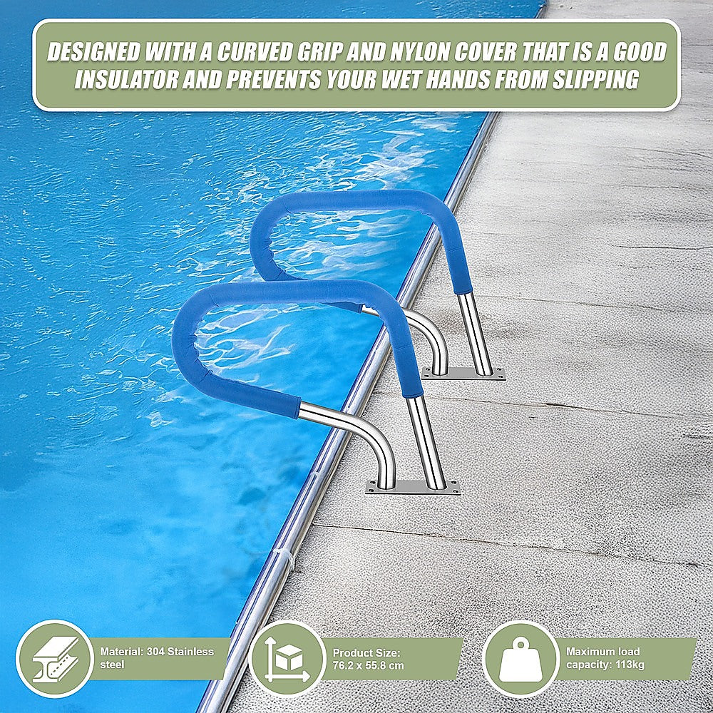Swimming Pool Hand Rail Step Grab Rail 76.2x55.8cm with Drill Bit