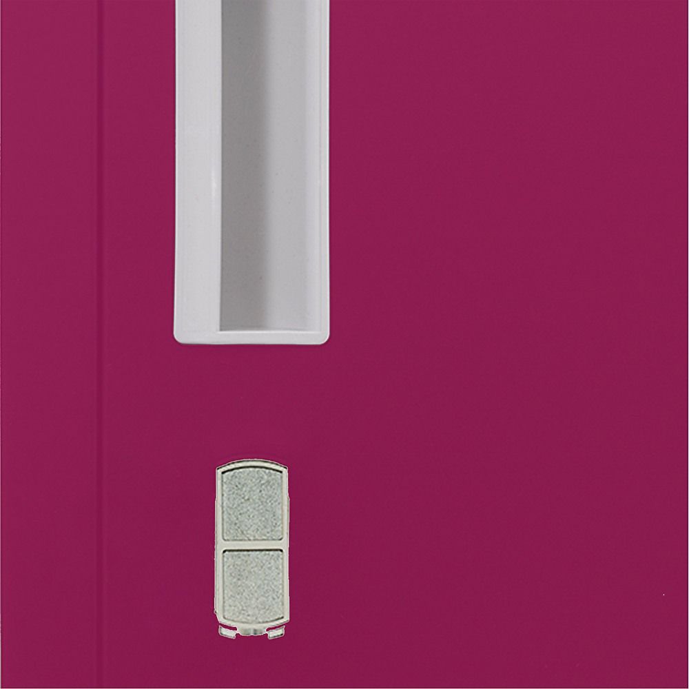 12-Door Steel Locker – Grey with Pink Door, Padlock-operated