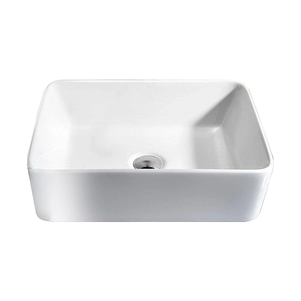 48cm Ceramic Above Counter Bathroom Basin Square Vanity Sink Countertop Wash Basin White