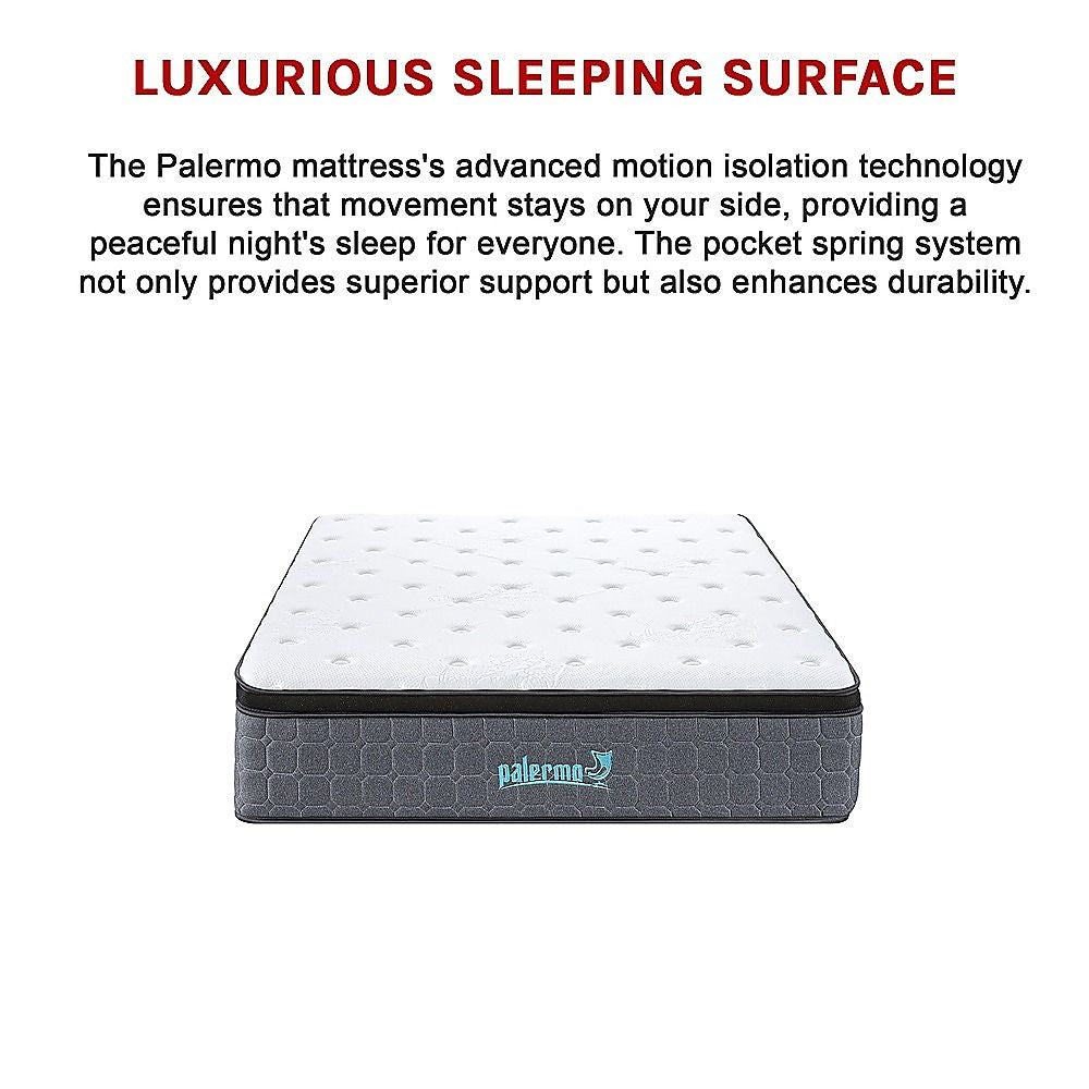 King Single Euro Top Pocket Spring Mattress – Motion Isolation Comfort with CertiPUR-US® Certified Foam Layers