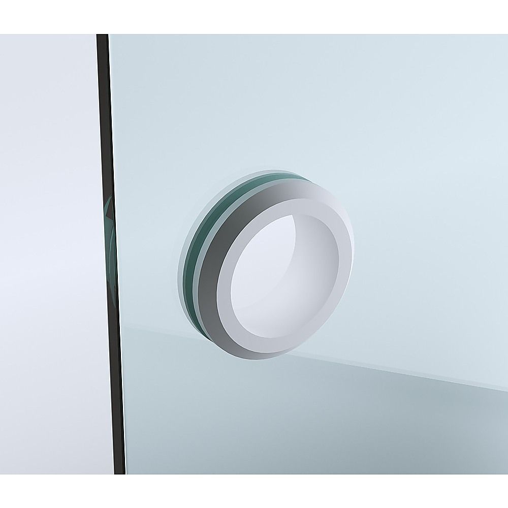 90cm Frameless Diamond Shower Screen with White Channels and SS Hinges