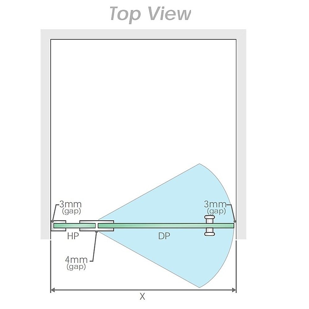 120cm Wall to Wall Frameless Shower Screen – Chrome Wall Channel and Floor Channel with SS Hinges for Contemporary Style