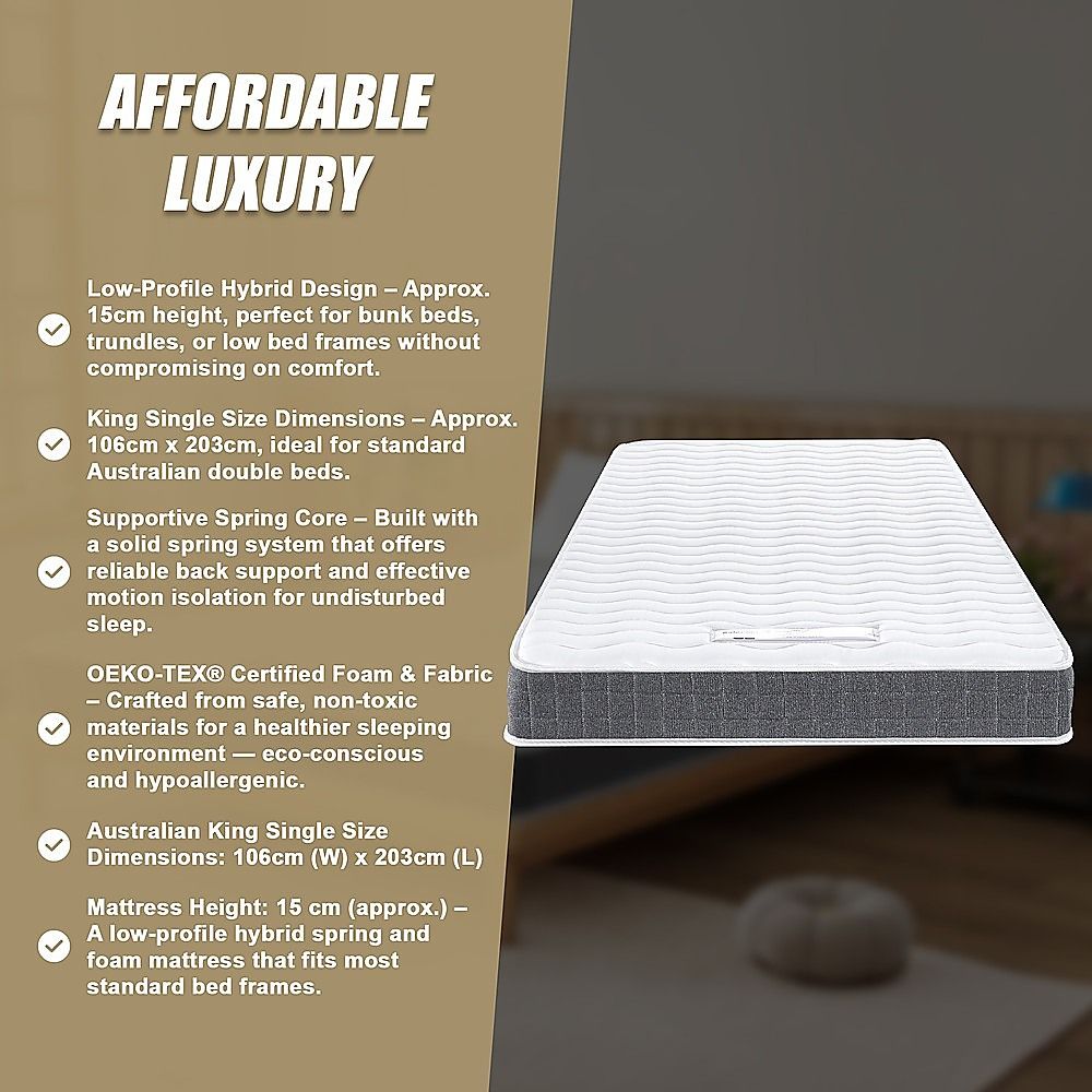 King Single Memory Foam Mattress – OEKO-TEX® Textile & CertiPUR-US® Certified Foam