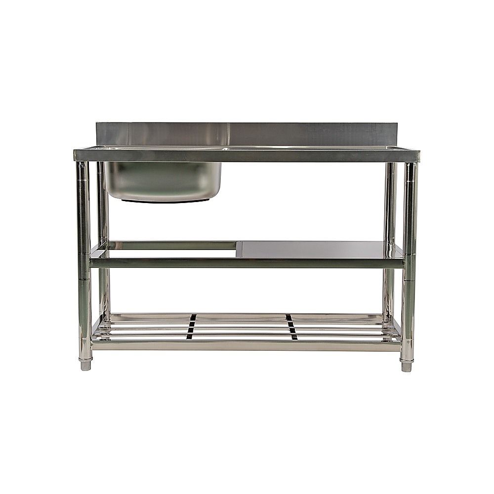 Freestanding Stainless Steel Kitchen Sink 120x50x79cm – Commercial Utility Wash Basin