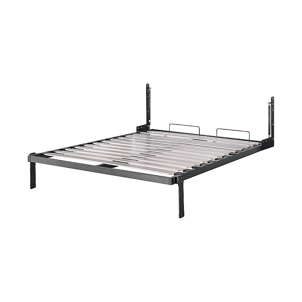 Double DIY Wall Bed Hardware Kit with Black handle – Frame & Mechanism for Custom Build