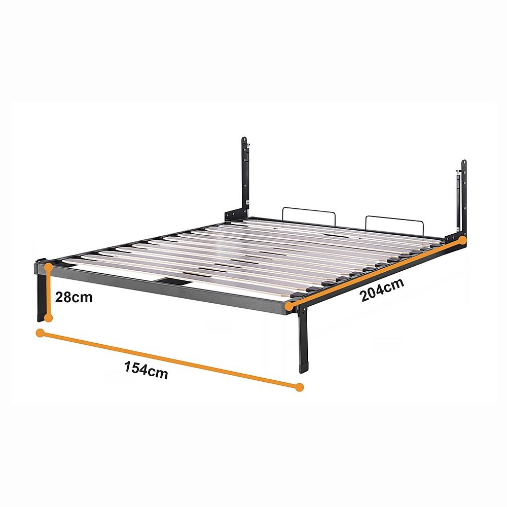 Queen DIY Wall Bed Hardware Kit with Silver handle – Frame & Mechanism for Custom Build