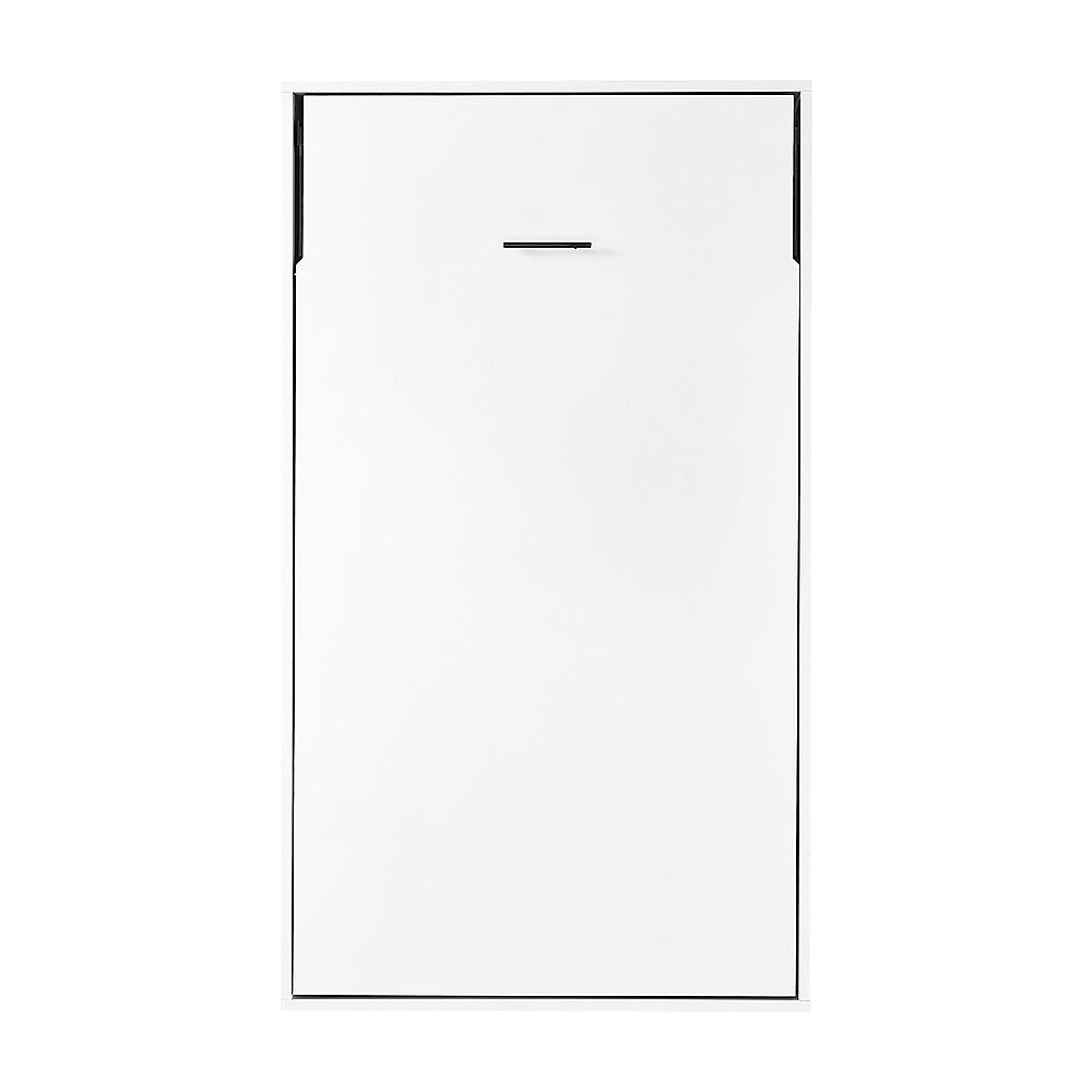 King-single Wall Bed in White – Space Saving Murphy Bed Kit with Gold Door Handle