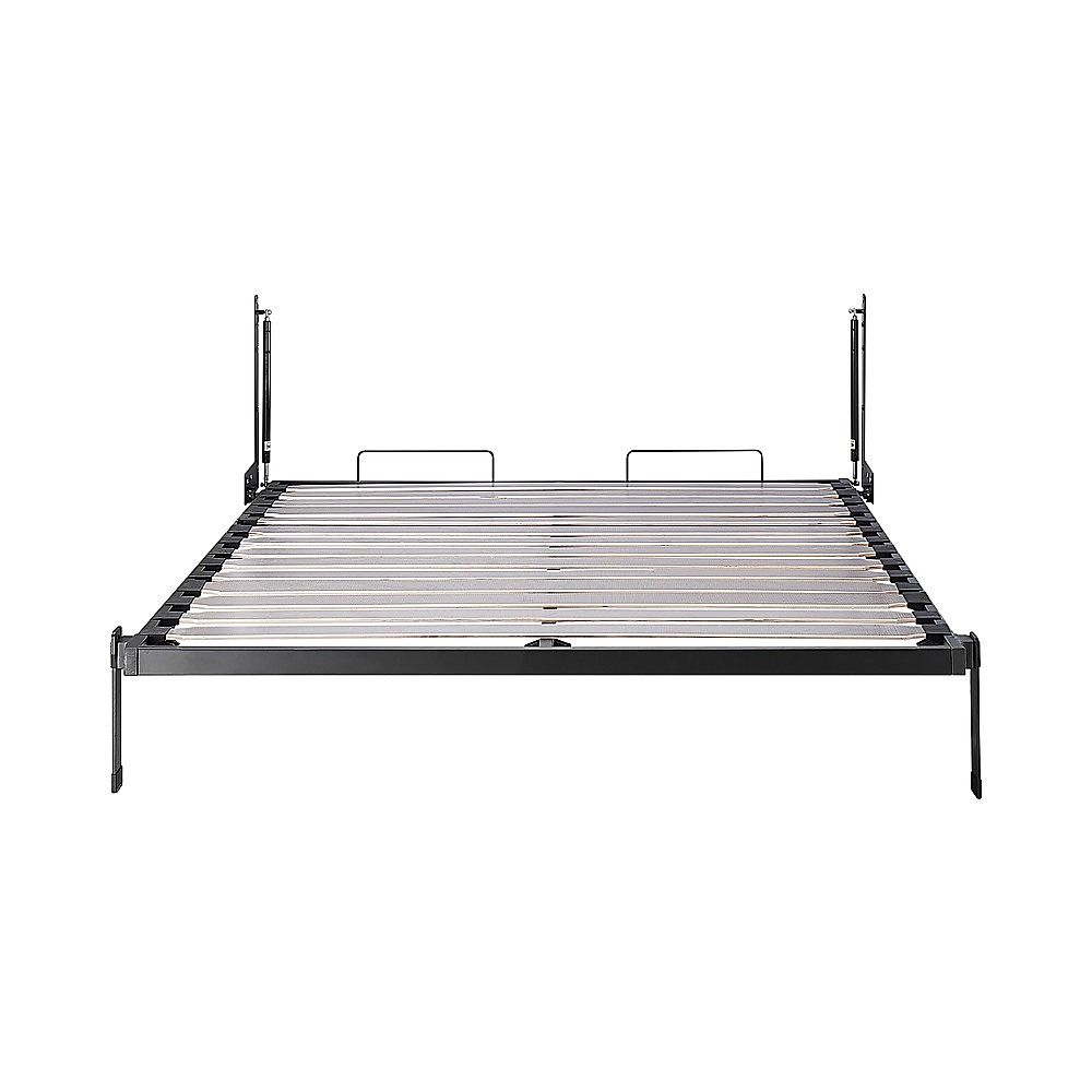 Queen Wall Bed in White – Space Saving Murphy Bed Kit with Silver Door Handle