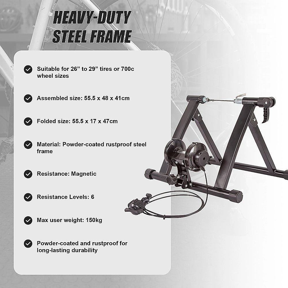 Indoor Bicycle Trainer – Magnetic Stationary Bike Stand for Home Fitness Workouts