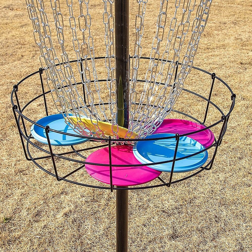 Disc Golf Basket 24 Chain Portable Target with 6 Discs Set