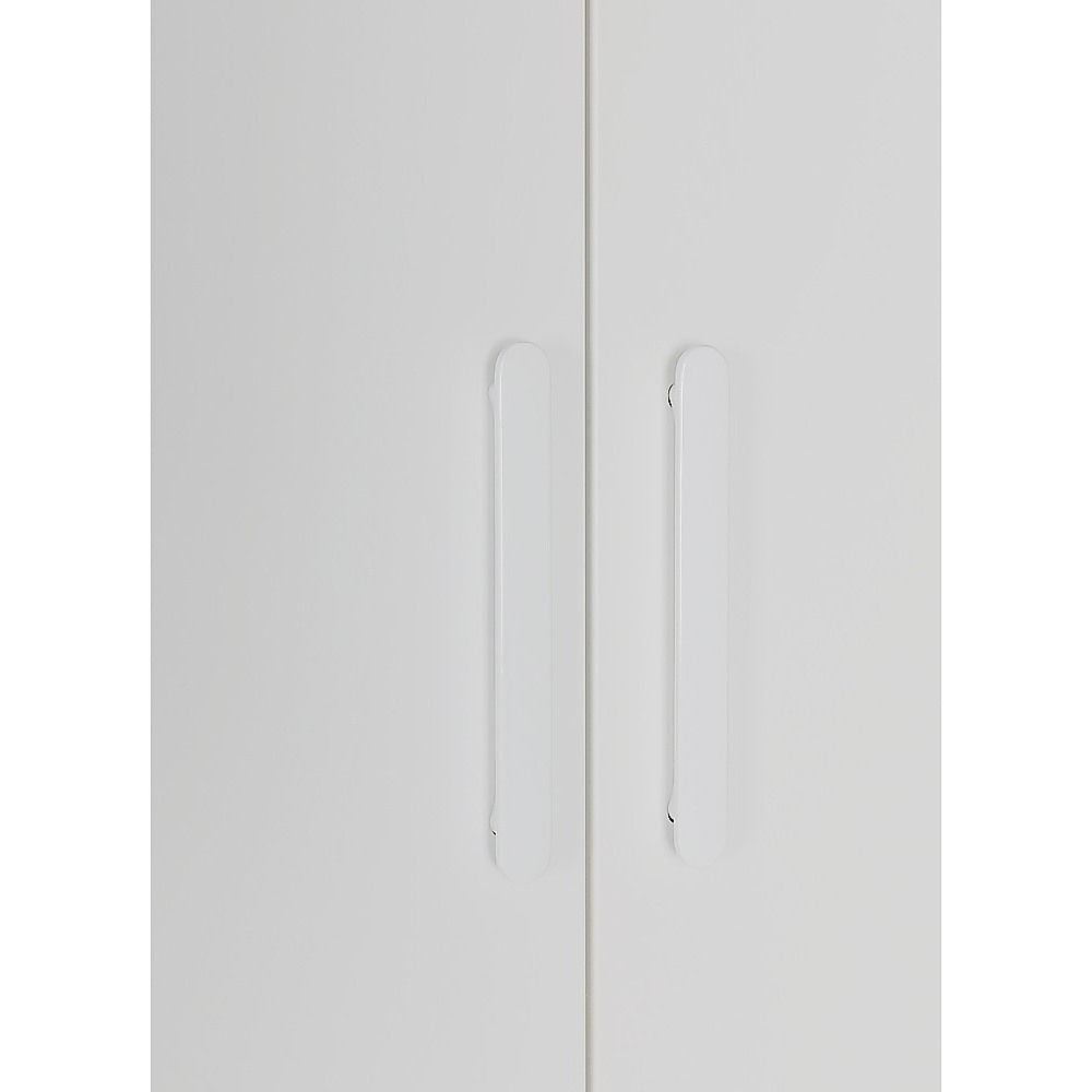 320x200cm 8-Door White Steel Hanging Wardrobe with White Handle Storage Cabinet