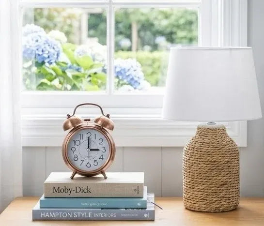 Bulk 12 Metal Twin Bell Table Clock 9x5.6x12.5cm 3 Asst Cols
